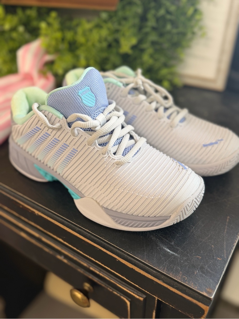 K-Swiss PickleBall AND Tennis court  shoes in Gray with Mint Accents